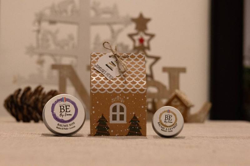coffret-cadeau-baume Maisonnette coffret cadeau contenant un baume à lèvres et un baume mains